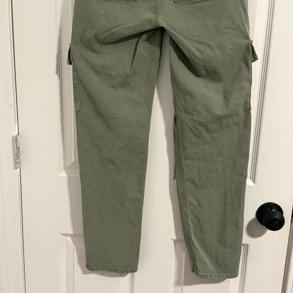 American Eagle Cargo Pants Women 0 Green Straight Leg Stretch Utility Streetwear - Picture 6 of 13